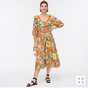 Jcrew off the shoulder tropical print dress